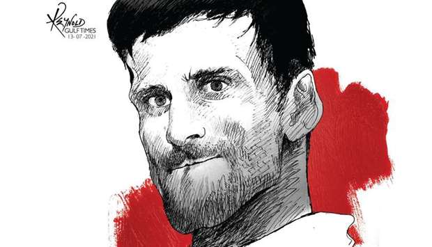 Novak Djokovic. (Caricature by Reynold/Gulf Times)