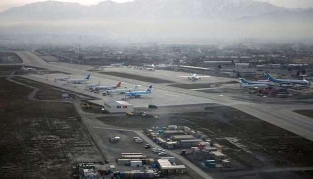 An aerial view of the Hamid Karzai International Airport in Kabul.