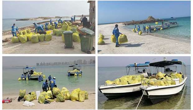 Sixteen workers, inspectors, officers and supervisers have taken part in the campaigns using two boats, and around 7 tonnes of waste were removed in the process, the Ministry of Municipality and Environment said.