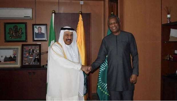 The Minister of Foreign Affairs of the Federal Republic of Nigeria Geoffrey Onyeama meets with HE the Ambassador of the State of Qatar to Nigeria Abdulaziz bin Mubarak Al Muhannadi