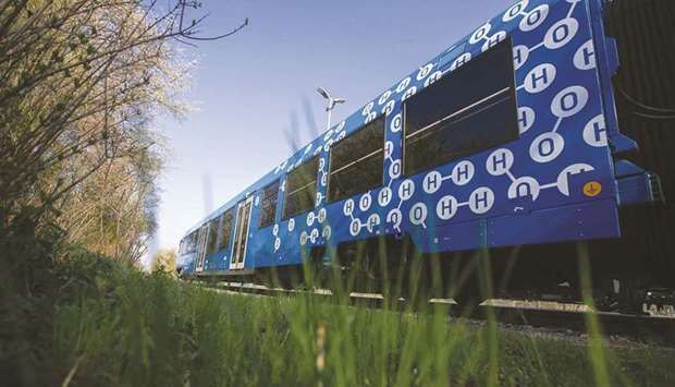 A Coradia iLint hydrogen fuel cell powered prototype railway train, manufactured by Alstom S, operates in Salzgitter, Germany. The EUu2019s Fit for 55 climate package plan, which could require a trillion euros of investment, will be the most radical change to European economy since the creation of the euro and put the continent on a path to reach net-zero emissions by mid-century.
