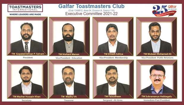 The Galfar Toastmasters Club Excom for 2021-22.