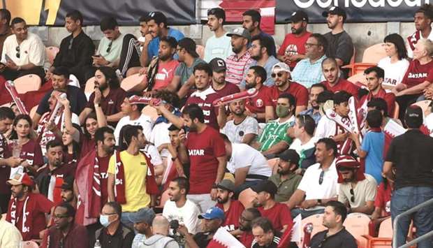 Qatar fans cheer for their team in Houston.