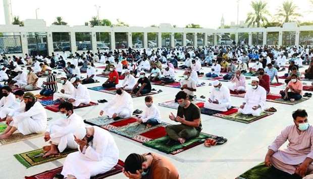 Scenes from the Eid al-Adha prayer at Ali Bin Ali Masjid in Doha. PICTURES: Shaji Kayamkulam.
