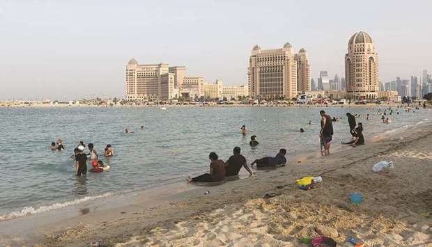 Many residents spent their Eid al-Adha holidays on the beach. Photo by: Shaji Kayamkulam