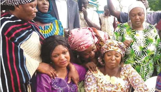 Parents of students who were abducted from Bethel Baptist High School wait for the arrival of some of the students who were released by their kidnappers, in Kaduna, yesterday.