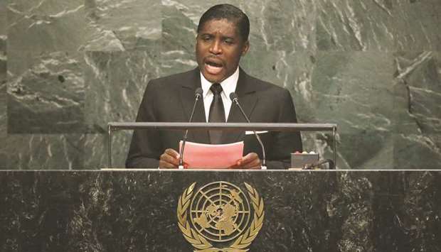 File photo shows Equatorial Guineau2019s Second Vice-President Teodoro Nguema Obiang Mangue.