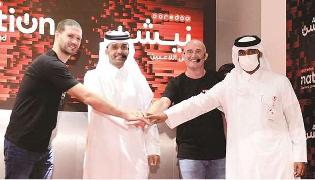 (From left) Quest CEO Elie Honain, Ooredoo CEO Sheikh Mohamed bin Abdulla al-Thani, Ooredoo executive director Consumer Business Unit Oscar Javier Vilda Rubio, and Ooredoo chief commercial officer Sheikh Nasser bin Hamad bin Nasser al-Thani signify camaraderie and unity between Ooredoo and Quest. PICTURE: Shaji Kayamkulam