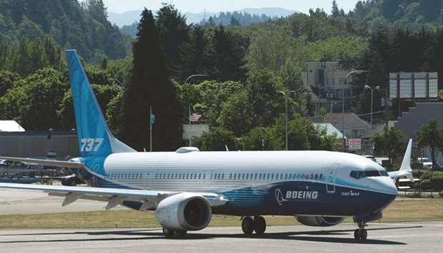 The Boeing 737 Max 10 airplane prepares to take off in Seattle. Boeing earned a profit for the first time in nearly two years, surprising Wall Street and hinting at a potential turnaround after one of the worst financial crises in its history.
