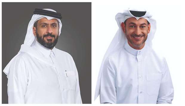 Ooredoo chairman Sheikh Faisal bin Thani al-Thani, left, and Ooredoo managing director Aziz Aluthman Fakhroo.