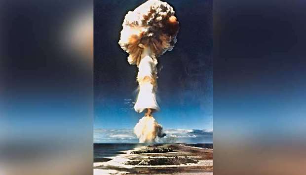 This file picture taken in 1970 shows a French nuclear test at Mururoa in French Polynesia in the South Pacific. ( AFP)