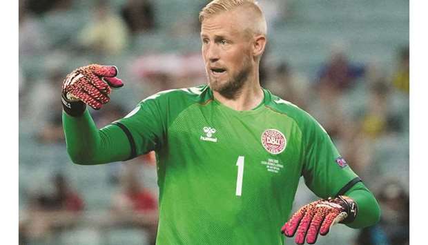 Denmarku2019s goalkeeper Kasper Schmeichel. (AFP)