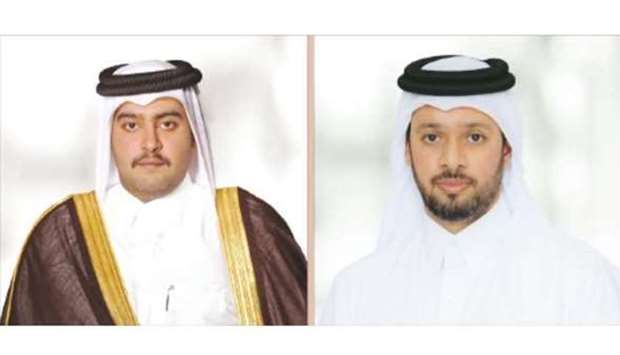Sheikh Mohamed bin Hamad bin Jassim al-Thani, Dukhan Bank chairman; and Khalid al-Subeai, chief executive.