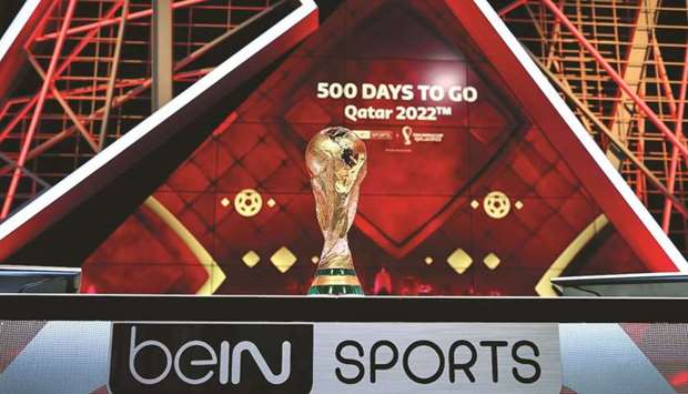 World Cup trophy in beIN studio-E
