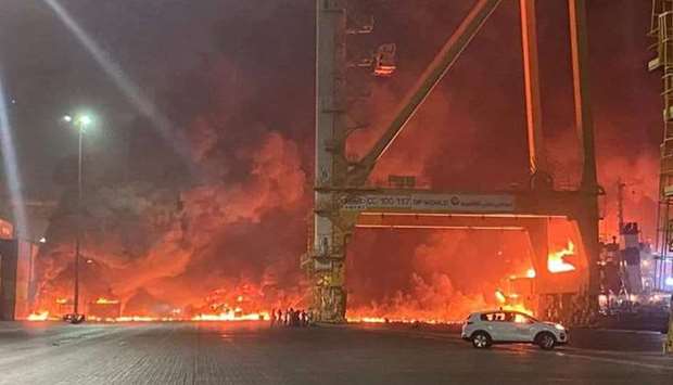 Two fire trucks and other emergency vehicles could be seen heading south of Dubai, one Reuters correspondent said.