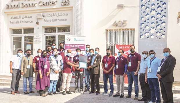 The blood donation drive was held at the Hamad Medical Corporation blood bank.