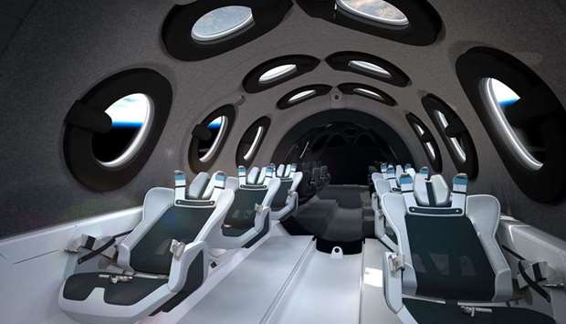 Interior of Virgin Galactic spaceship