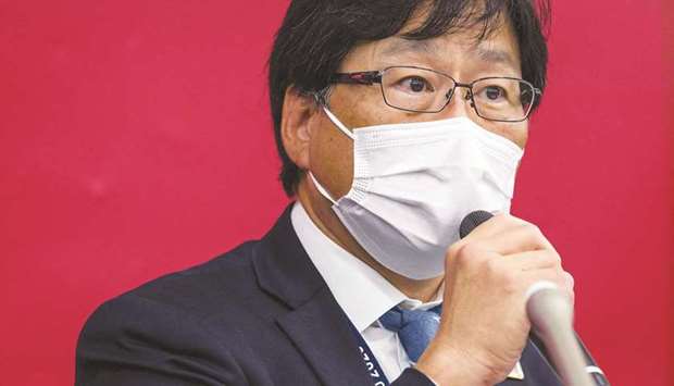 Deputy executive director of marketing and senior director of ticketing for the Tokyo 2020 Organising Committee, Hidenori Suzuki, speaks during a press conference in Tokyo yesterday.
