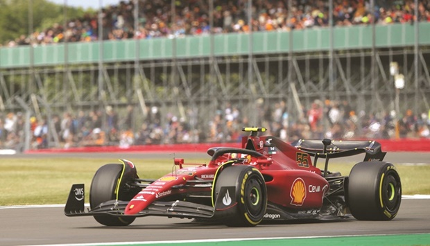 Ferrariu2019s Carlos Sainz Jr during practice of the British Grand Prix at Silverstone Circuit, Britain, yesterday. (Reuters)