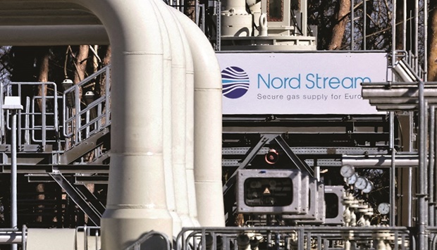 Pipes at the landfall facilities of the Nord Stream 1 gas pipeline in Lubmin, Germany. European natural gas prices fell after Russia restarted shipments through the Nord Stream pipeline, its biggest link to Europe, following 10 days of maintenance.
