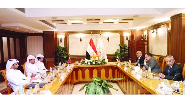                          Egyptian Minister of Justice Omar Radhwan meets with a delegation from the Ministry of Justice headed by Assistant Undersecretary of the Ministry for Real Estate Registration and Documentation Saeed Abdullah al-Suwaidi.   