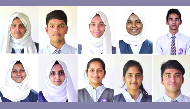 Left to Right: Row 1:Thansiha Thajudheen, Adithya Nandakumar,  Daana Odam Manniyil, Lamiya Ibrahim, Mahboob Chowdhury. Row 2: Safa Faisal, Anar N Najumuddin, Anjel Rajesh, Sara Anna Saji, Shourya Pratap Bisht