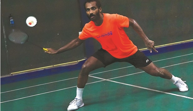 In this photograph taken on Tuesday, Sri Lankan badminton player Niluka  Karunaratne practises ahead of the Commonwealth Games,in Colombo. (AFP)