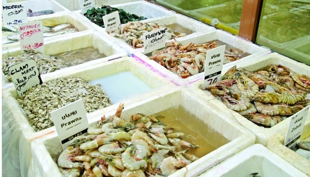 Seafood at a market.