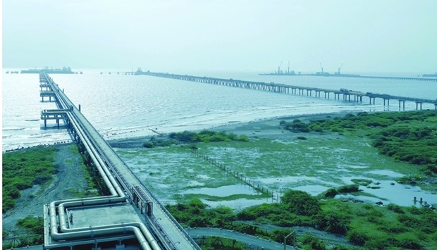 Petronet's Dahej LNG Terminal in Gujarat. The company had set up South East Asia's first LNG Receiving and Regasification Terminal, which receives LNG from Qatar. Photo courtesy: Petronet LNG