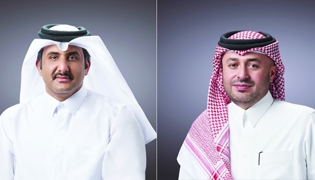 Ahlibank chairman Sheikh Faisal bin AbdulAziz bin Jassem al-Thani, CEO Hassan Ahmed AlEfrangi