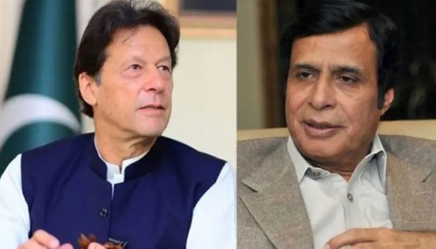 Imran Khan (left) and Chaudhry Parvez Elahi.