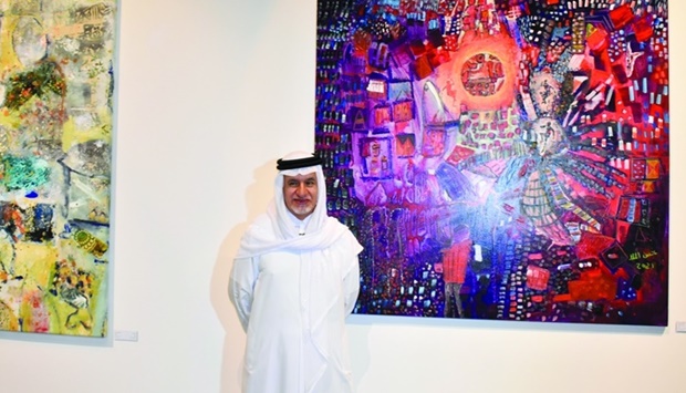 Qatari artist Hassan al-Mulla showcases his work at the u2018Abstraction: Subverting Realityu2019 exhibition, taking place at Fire Station's Gallery 4. PICTURES: Thajudheen