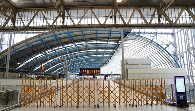 View shows an empty platform at the Waterloo station, during a rail strike in London, Britain July 27, 2022. 
