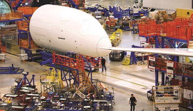 Parts for Boeing Co Dreamliner 787 planes are seen on the production line at the companyu2019s final assembly facility in North Charleston, South Carolina. Boeing received preliminary US regulatory clearance to restart deliveries of its 787 Dreamliner aircraft, paving the way for the end to a drought that drained cash and dented the planemakeru2019s reputation for quality.