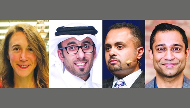 L-R:Melis Abacioglu, Khalid Aboujassoum, Dr Khalid M al-Ali, Fayez Mohamood