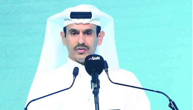 HE Saad bin Sherida al-Kaabi addressing the ceremony Sunday. PICTURE: Shaji Kayamkulam