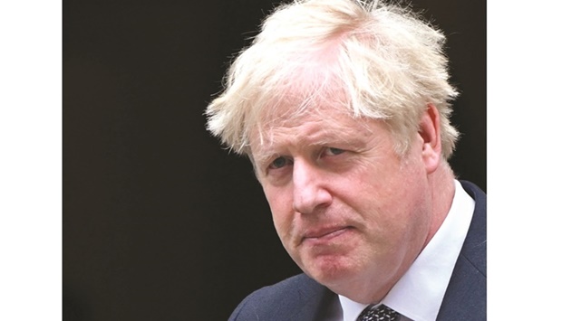 British Prime Minister Boris Johnson leaves 10 Downing Street in central London yesterday. (AFP)
