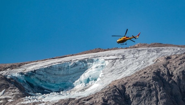 A section of Italy's biggest Alpine glacier gave way last Sunday, sending ice and rock hurtling down the mountain, in a disaster blamed by officials on climate change.