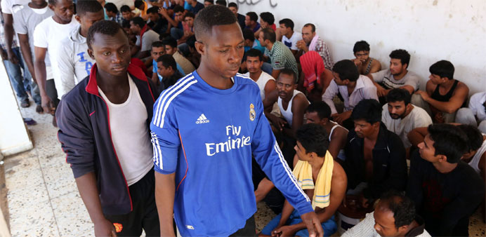 Migrants rescued by Libyan coastguard after their boat sank