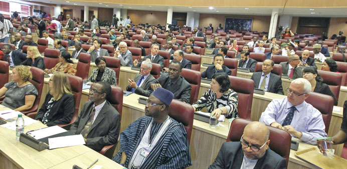 Diplomatic envoys gather for a briefing on the status of the Ebola disease control in Nigeria at the Foreign Affairs House in Abuja yesterday.