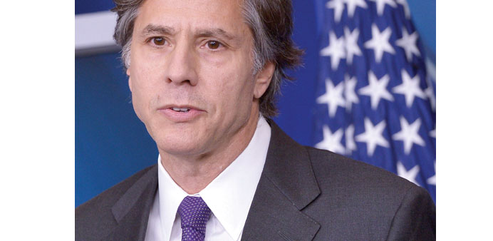 Tony Blinken, a national security adviser to Obama, speaking during a briefing at the White Housein Washington yesterday.