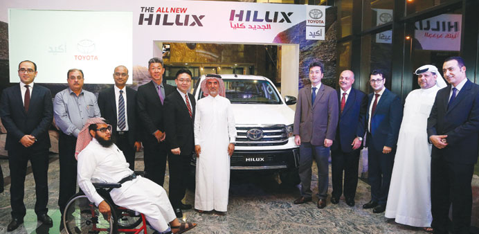 Toyota and AAB officials at the launch of the new Hilux in Qatar.