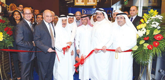 Doha Bank vice chairman  and other senior executives at the opening of a branch at Al Mirqab.