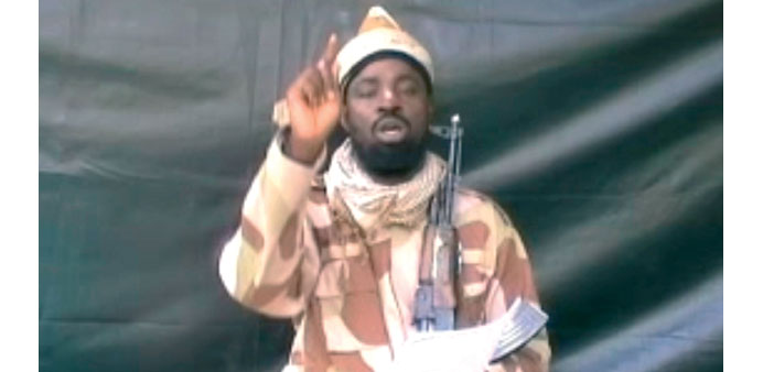  Leader of Boko Haram Abubakar Shekau speaking in his 10-minute video message.