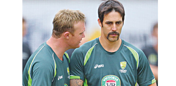  Doug Bollinger (left) will replace Mitchell Johnson 