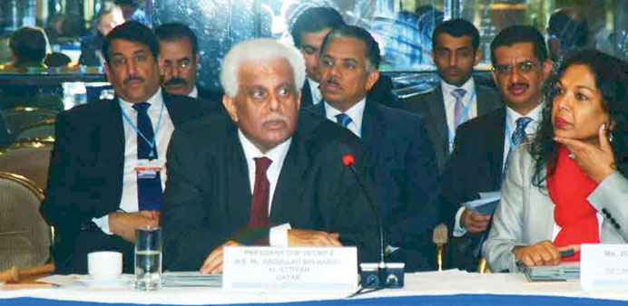 HE Abdullah bin Hamad al-Attiyah presides over the meeting of the Bureau of the UN Framework Convention on Climate Change (UNFCCC).