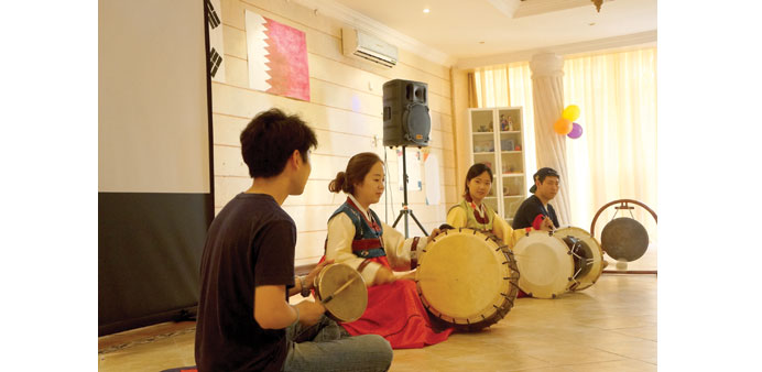 TRADITIONAL: Students presenting Korean percussion music at the show.