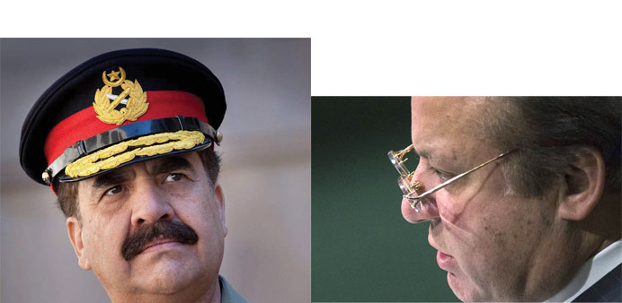 Newfound hope: General Raheel Sharif, left, and Prime Minister Nawaz Sharif have converged to reset the contours of the state.