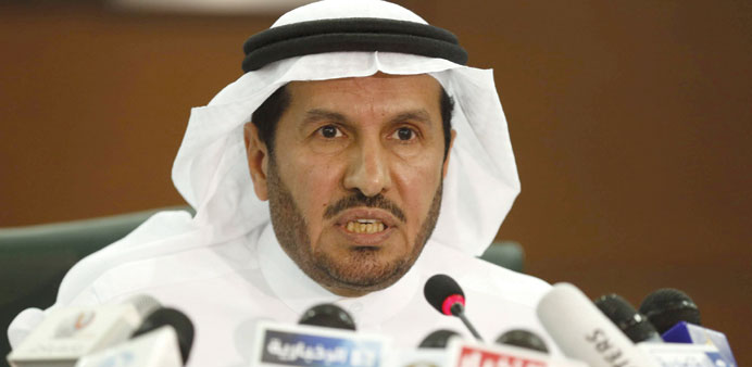 Saudi Health Minister Abdullah al-Rabia speaks during a news conference in Riyadh yesterday.