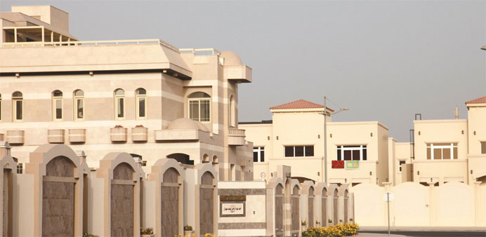 Residential housing is seen in the Oneiza district of Doha